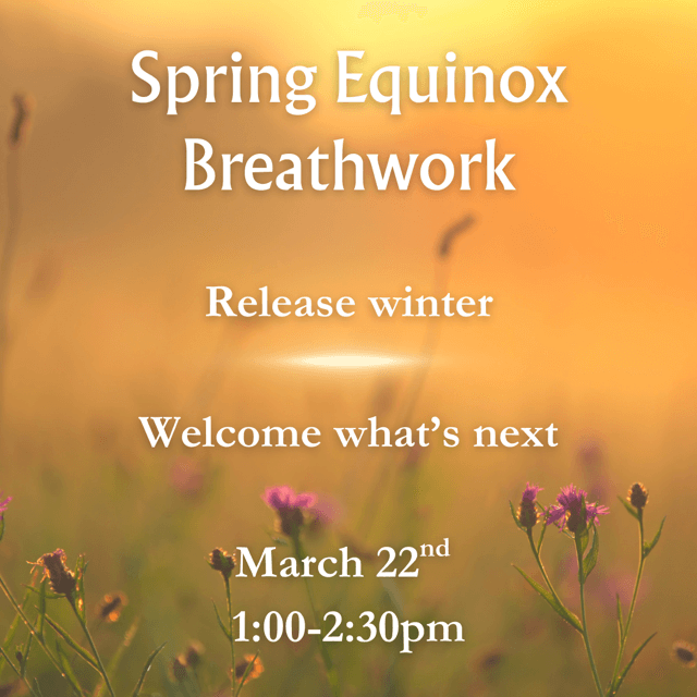 Spring Equinox Breathwork at Rebel Soul Yoga Studio, March 22, 2026 starting at 1:00; Cost: $40